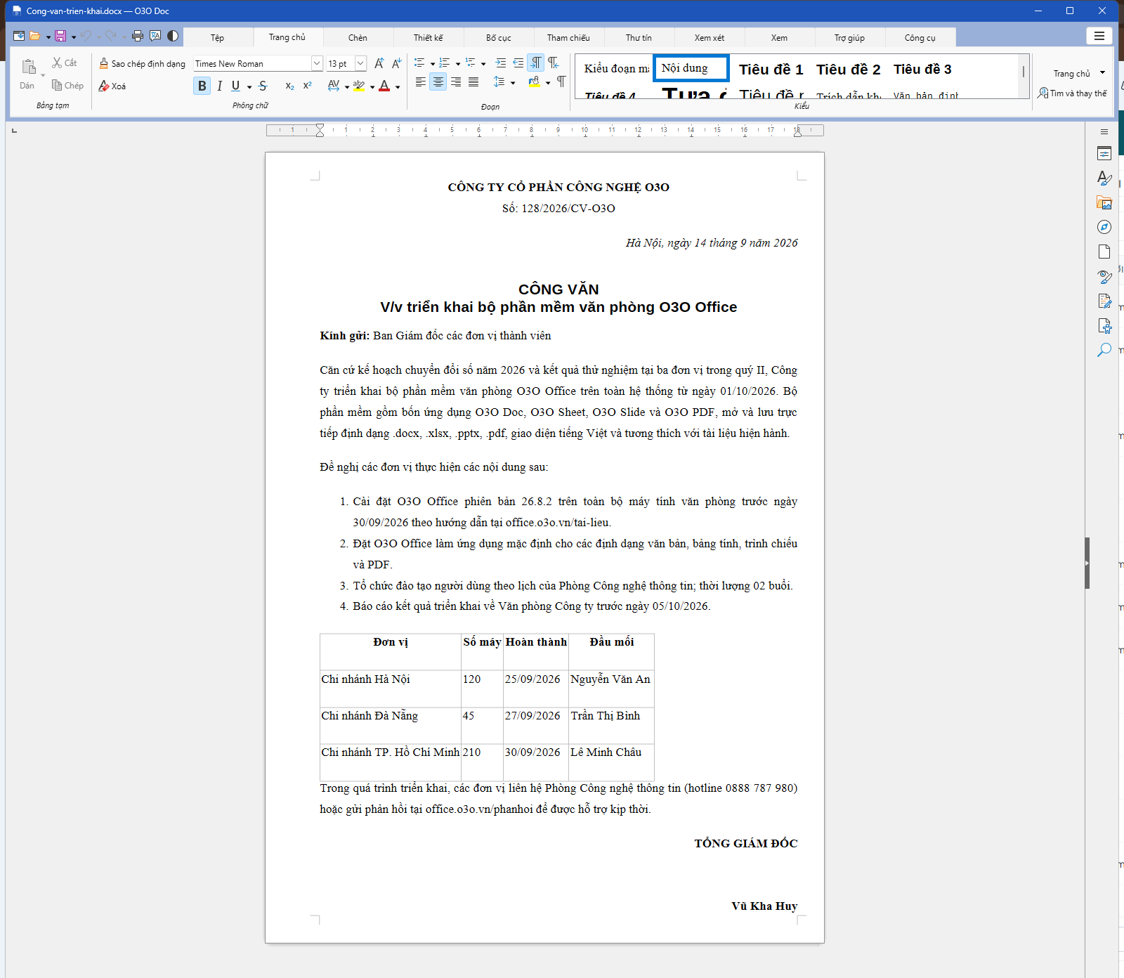 O3O Doc Home tab.