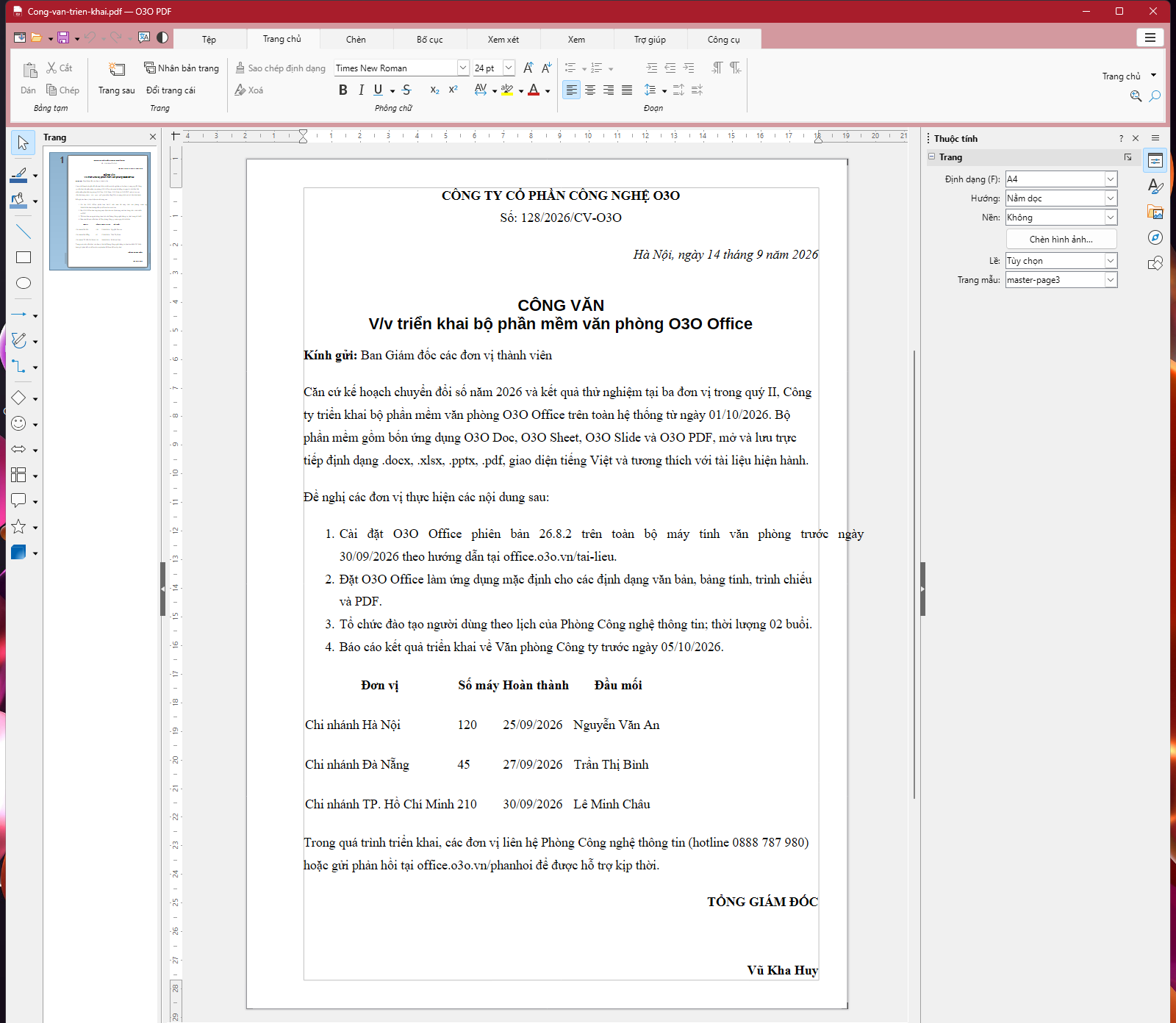 O3O PDF viewing a letter.
